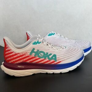 Hoka Mach 5 White/Flame, 1136677 WFM, Size 12.5 2E